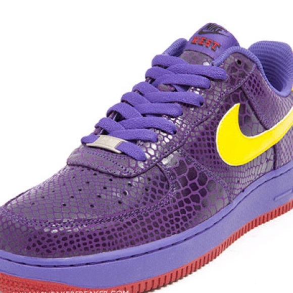 Nike Air Force 1 (AF1) Low Premium Eddie Cruz Purple Red Yellow Sz12 Snakeskin - Picture 7 of 16